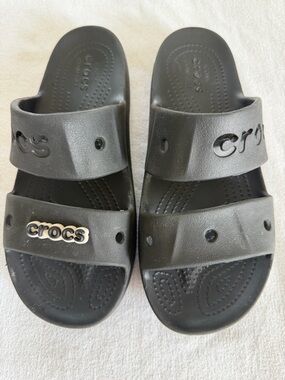 Crocs Women's Classic Sandal Size 8 Pool Slide Flat Black Rubber